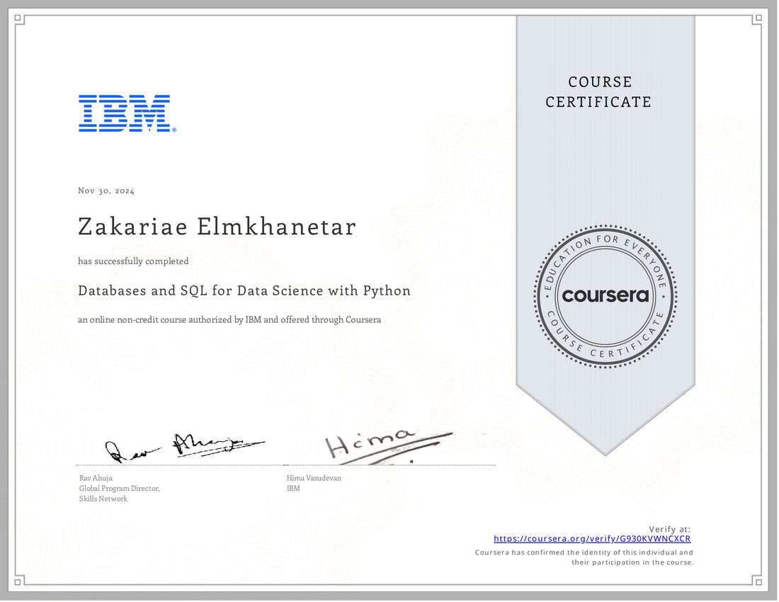 Databases and SQL for Data Science with Python